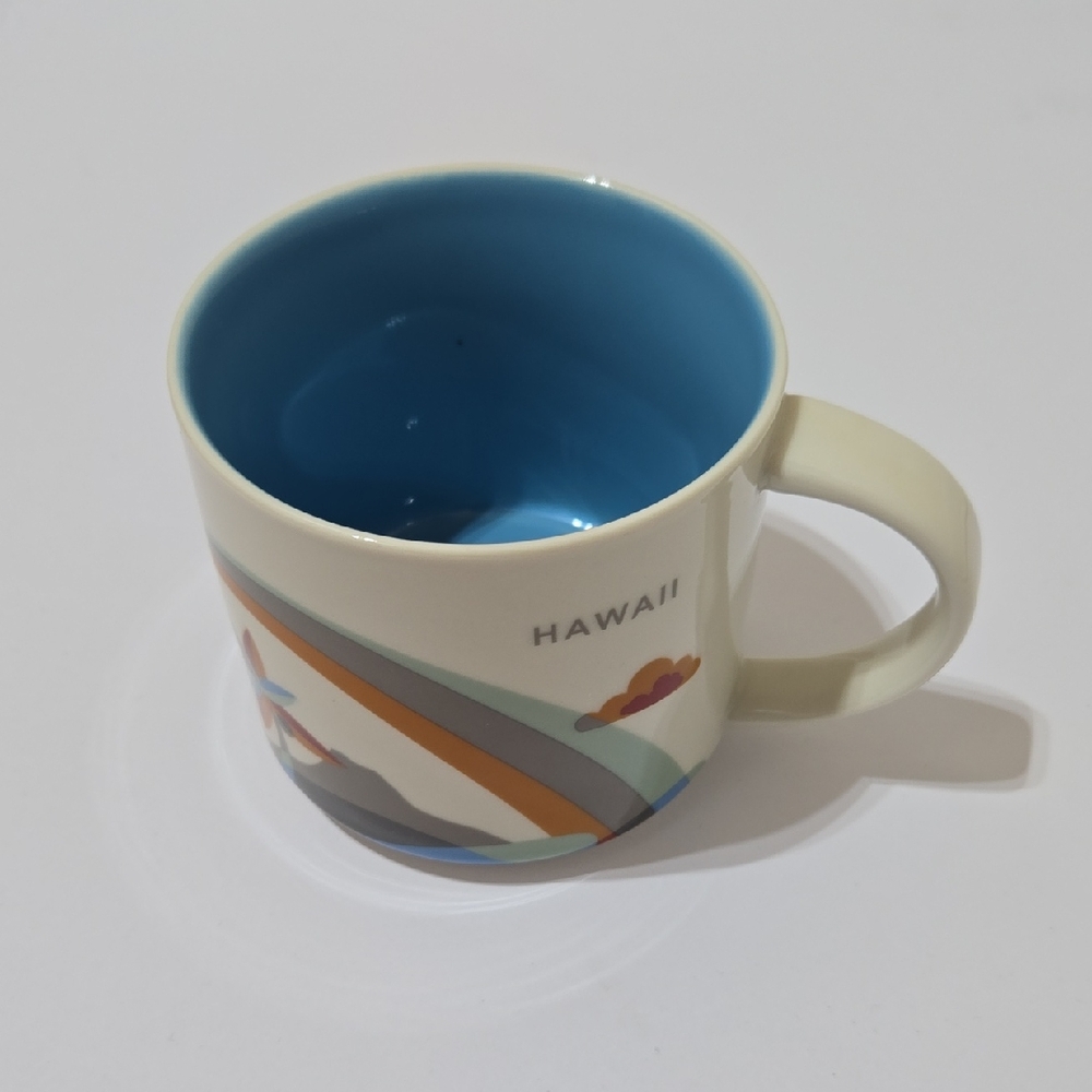 Starbucks "You Are Here" Hawaii Themed Mug with Blue Interior.